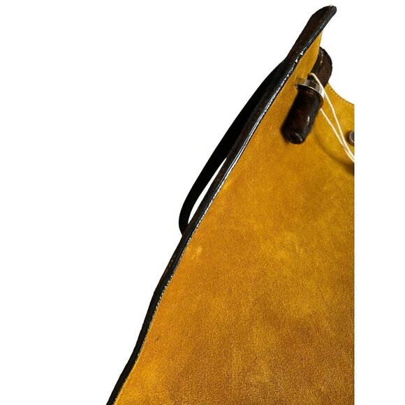 Jimmy Choo Leopard Twist Tote Suede Leather Trim Calf Hair Mustard Yellow Italy - Picture 16 of 16